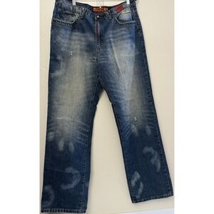 VTG Y2K Stash House Men's Size 36 Embellished Denim Blue Jeans Hip Hop